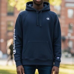 Champion Blue Pullover Hoodie Sweatshirt